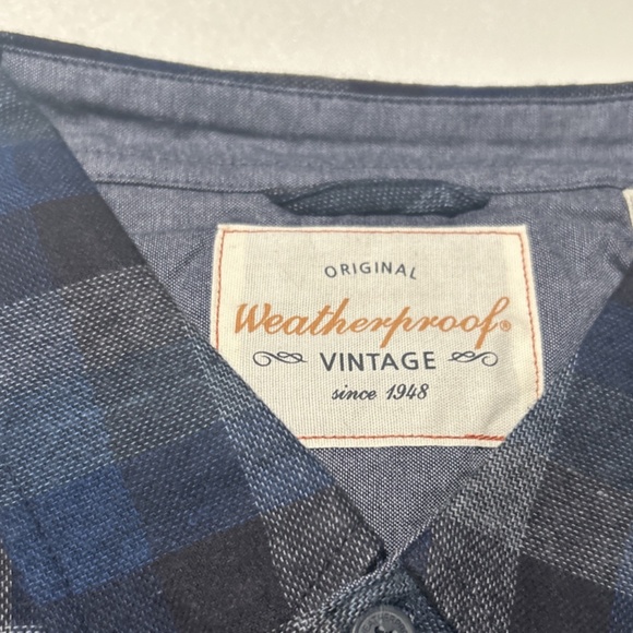 Weatherproof Men's Shirt Size 2XL Blue‎ Vintage Original Flannel Long Sleeve NEW - Picture 5 of 6
